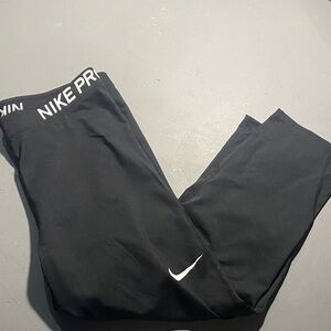 Nike Pro Black and White Crops Womens Large